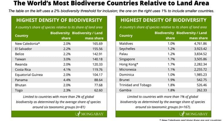 Which Countries Have the Most Diverse Wildlife?